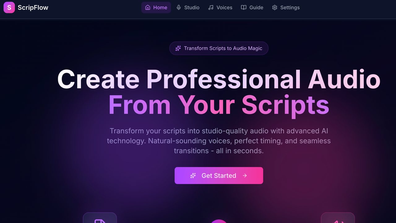 ScripFlow — script to AI voiceover studio